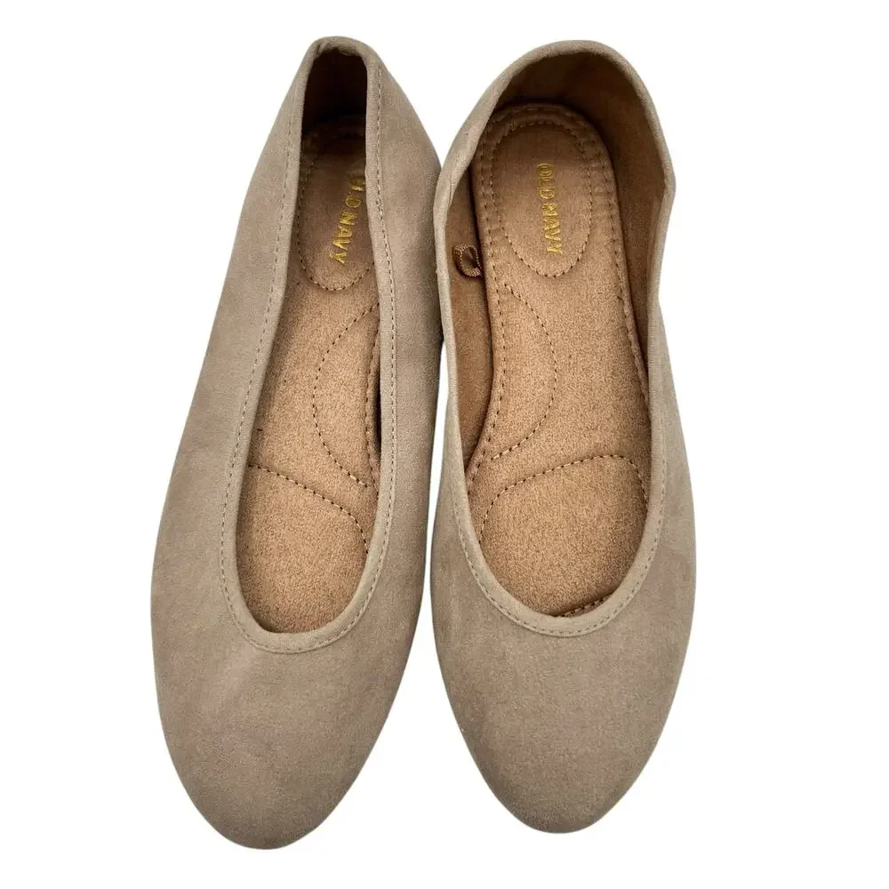 Old Navy Women's Blush Faux-Suede‎ Pointy Ballet Flats Size 10